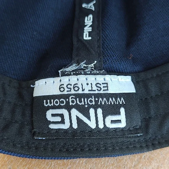 PING Embroidered White Blue Red Visor Snapback Golf Cap Hat